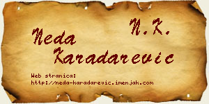 Neda Karadarević vizit kartica